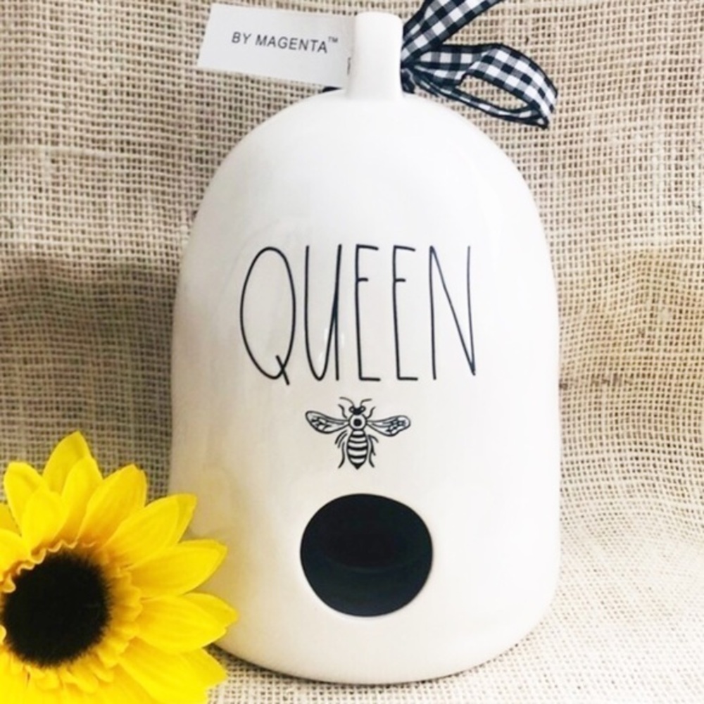 Rae Dunn Queen Bee Hive Ceramic Birdhouse